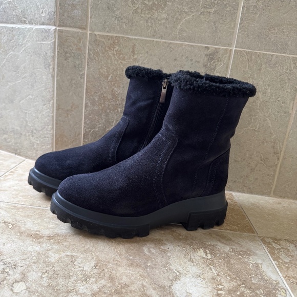 Aquatalia Kyla Suede Sherling Waterproof Boots - Picture 1 of 9